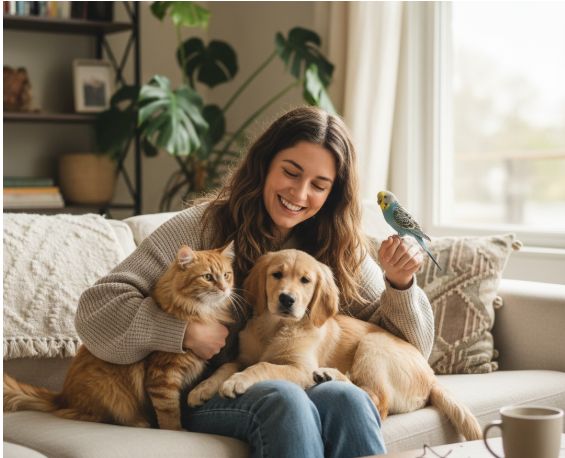 Dog socializing and relaxing during daytime care